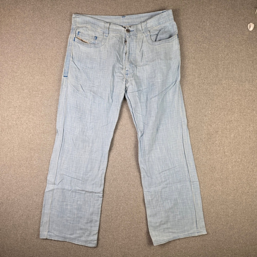 VtgDiesel Industry Denim Division Light Blue Textured Straight Leg Pant 34x26.5